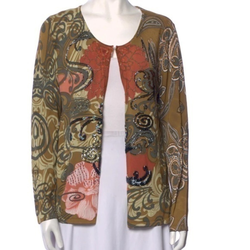 Alberto Makali Beaded Cardigan Sz XL.